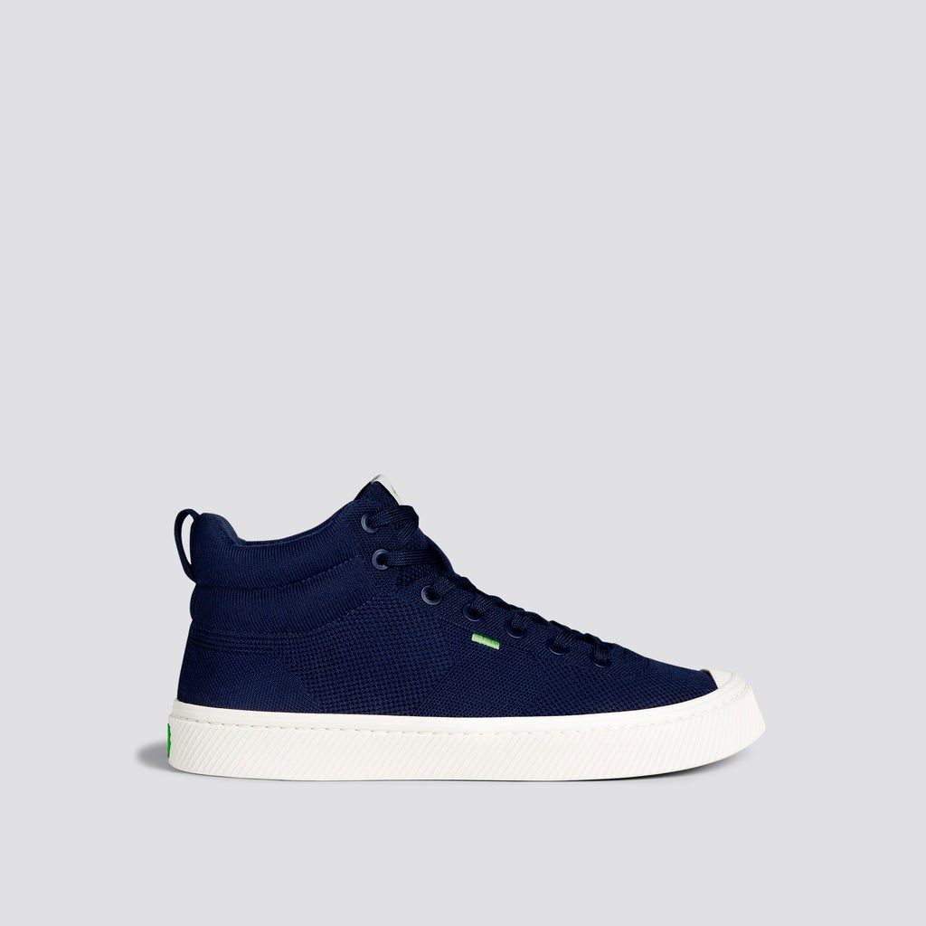 IBI HIGH Cariuma High Top Bamboo Weave Knit Vegan Bleu Marine Homme | VRK-0444051